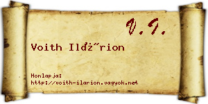 Voith Ilárion névjegykártya